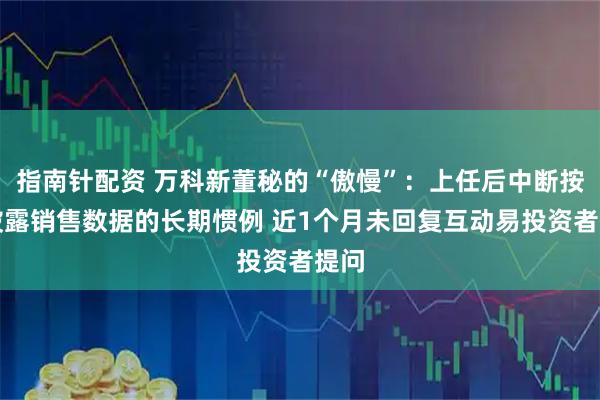 指南针配资 万科新董秘的“傲慢”：上任后中断按月披露销售数据的长期惯例 近1个月未回复互动易投资者提问